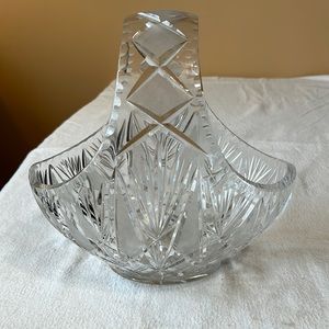 Large Heavy Cut Crystal Basket